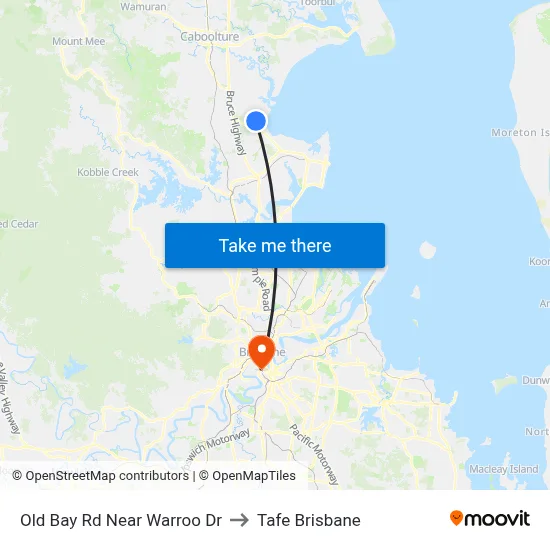 Old Bay Rd Near Warroo Dr to Tafe Brisbane map