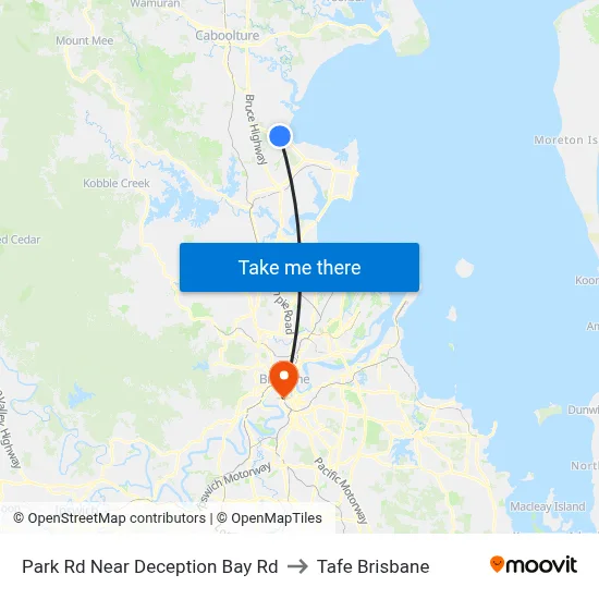 Park Rd Near Deception Bay Rd to Tafe Brisbane map