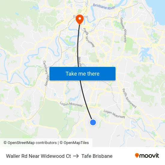 Waller Rd Near Widewood Ct to Tafe Brisbane map