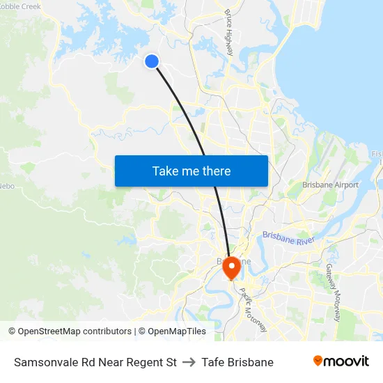 Samsonvale Rd Near Regent St to Tafe Brisbane map