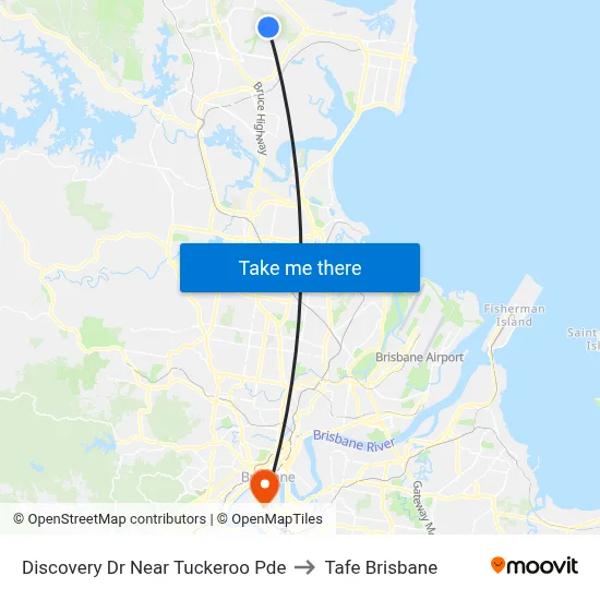 Discovery Dr Near Tuckeroo Pde to Tafe Brisbane map