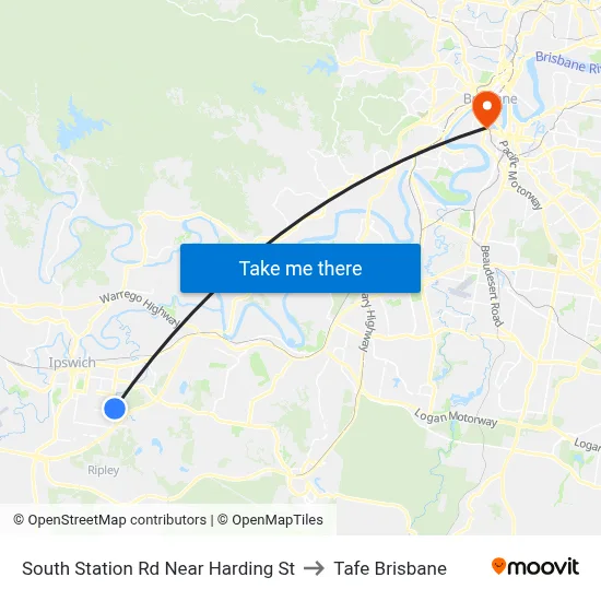 South Station Rd Near Harding St to Tafe Brisbane map