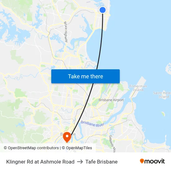 Klingner Rd at Ashmole Road to Tafe Brisbane map