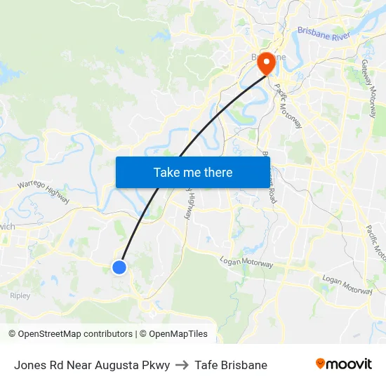 Jones Rd Near Augusta Pkwy to Tafe Brisbane map