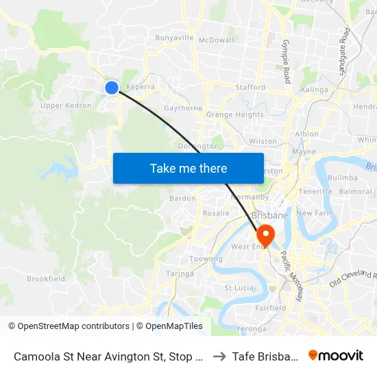 Camoola St Near Avington St, Stop 37 to Tafe Brisbane map