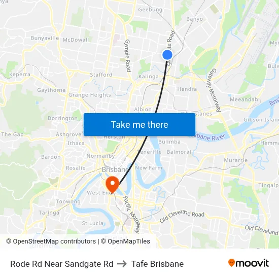 Rode Rd Near Sandgate Rd to Tafe Brisbane map