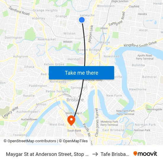 Maygar St at Anderson Street, Stop 21 to Tafe Brisbane map