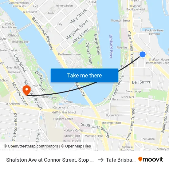 Shafston Ave at Connor Street, Stop 10/6 to Tafe Brisbane map