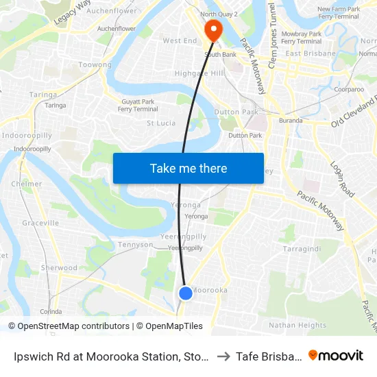 Ipswich Rd at Moorooka Station, Stop 39 to Tafe Brisbane map