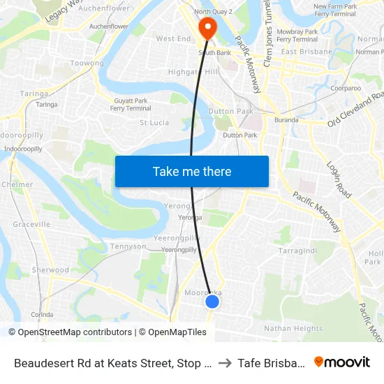 Beaudesert Rd at Keats Street, Stop 35 to Tafe Brisbane map