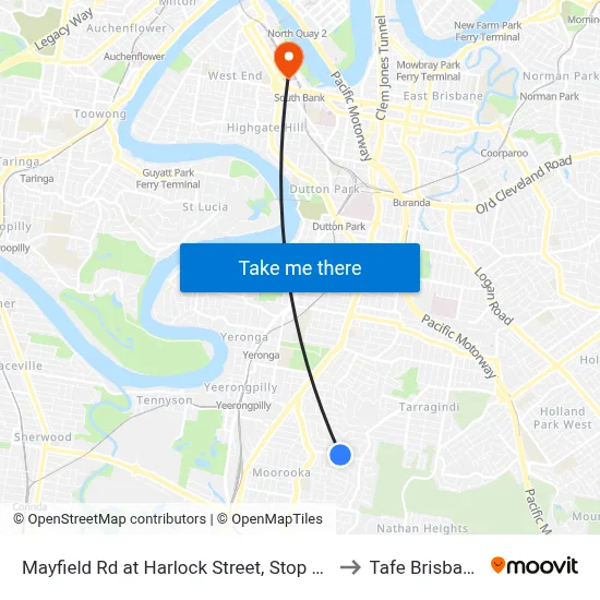 Mayfield Rd at Harlock Street, Stop 31 to Tafe Brisbane map