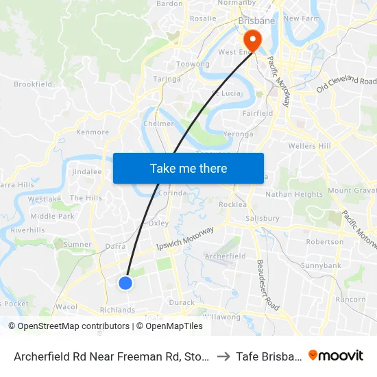 Archerfield Rd Near Freeman Rd, Stop 71 to Tafe Brisbane map