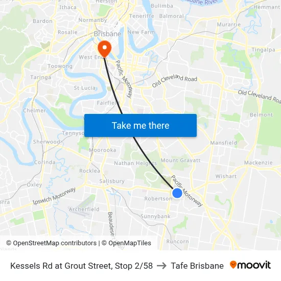 Kessels Rd at Grout Street, Stop 2/58 to Tafe Brisbane map