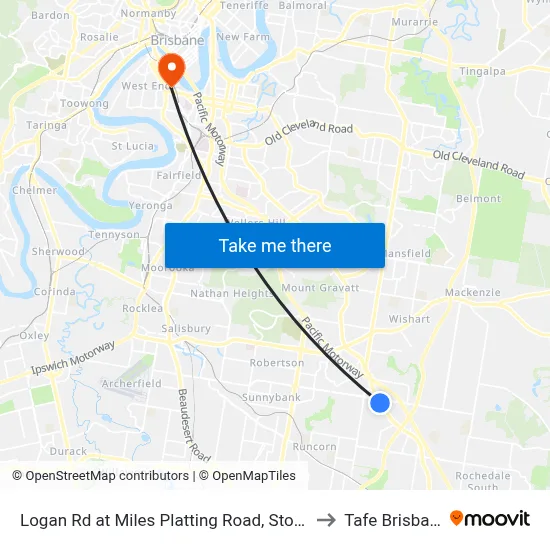 Logan Rd at Miles Platting Road, Stop 82 to Tafe Brisbane map