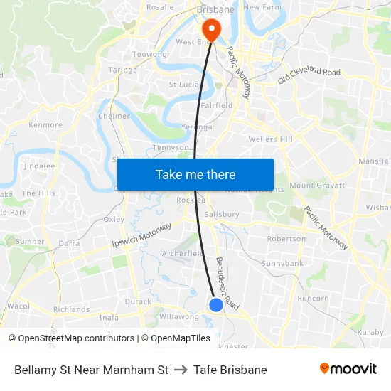 Bellamy St Near Marnham St to Tafe Brisbane map