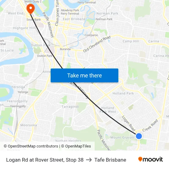 Logan Rd at Rover Street, Stop 38 to Tafe Brisbane map