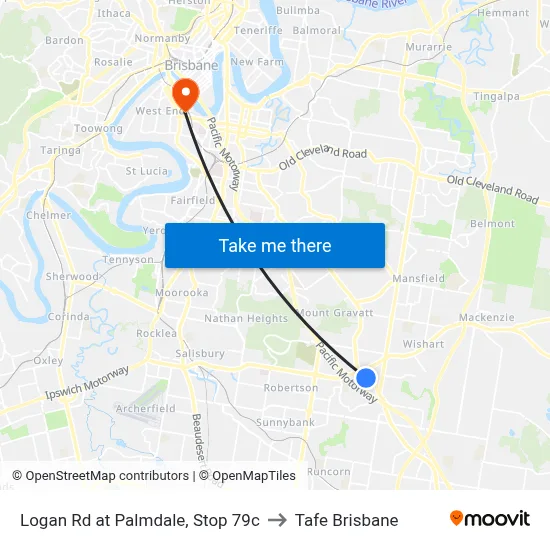 Logan Rd at Palmdale, Stop 79c to Tafe Brisbane map