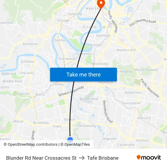 Blunder Rd Near Crossacres St to Tafe Brisbane map