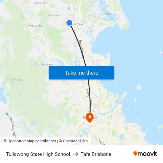 Tullawong State High School to Tafe Brisbane map