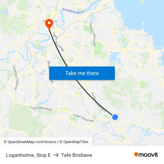 Loganholme, Stop E to Tafe Brisbane map