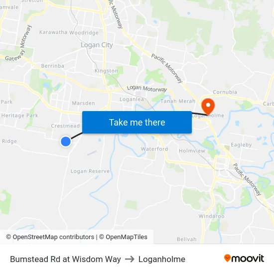 Bumstead Rd at Wisdom Way to Loganholme map