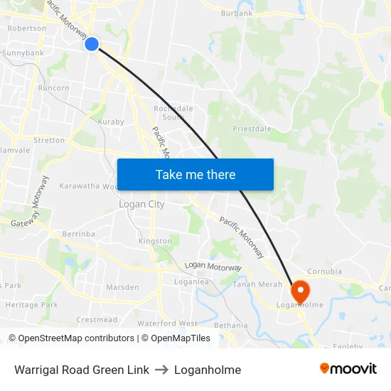 Warrigal Road Green Link to Loganholme map