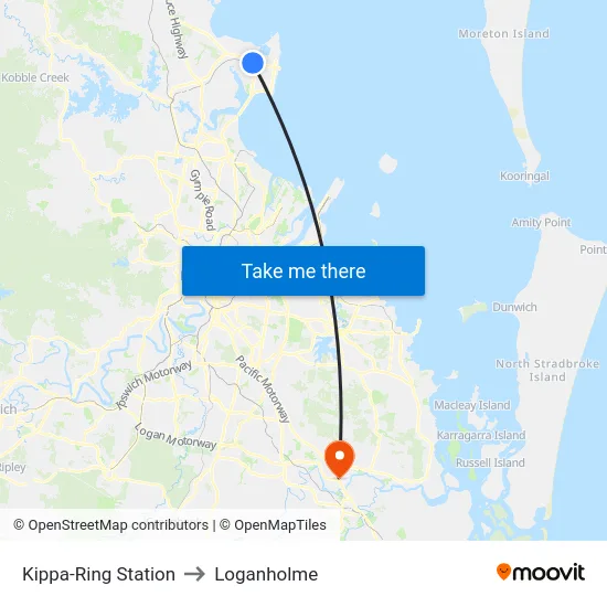 Kippa-Ring Station to Loganholme map
