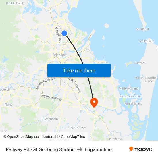 Railway Pde at Geebung Station to Loganholme map