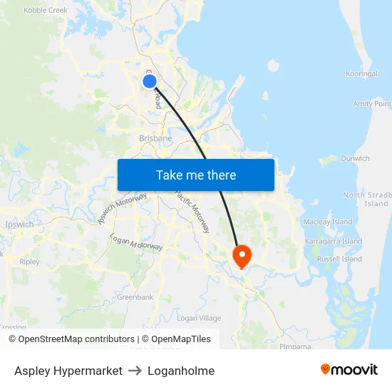 Aspley Hypermarket to Loganholme map