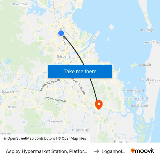 Aspley Hypermarket Station, Platform C to Loganholme map