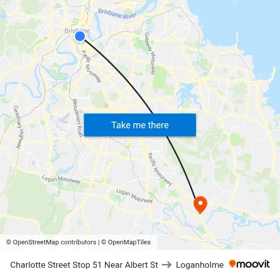 Charlotte Street Stop 51 Near Albert St to Loganholme map