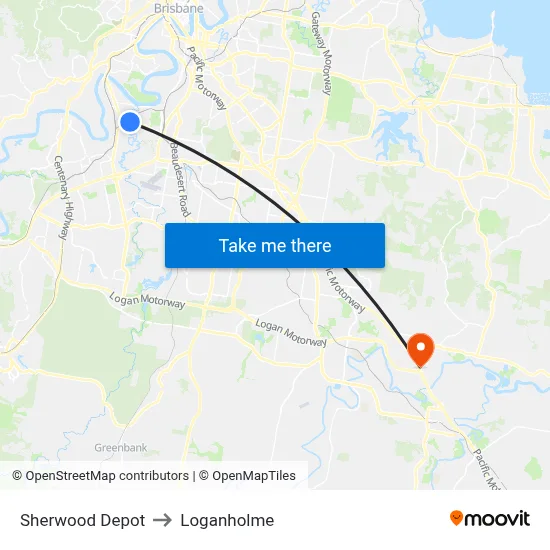 Sherwood Depot to Loganholme map