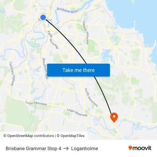 Brisbane Grammar Stop 4 to Loganholme map