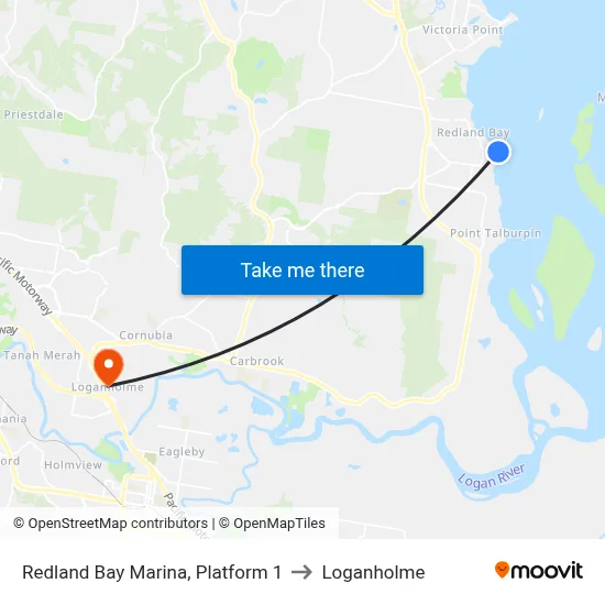 Redland Bay Marina, Platform 1 to Loganholme map
