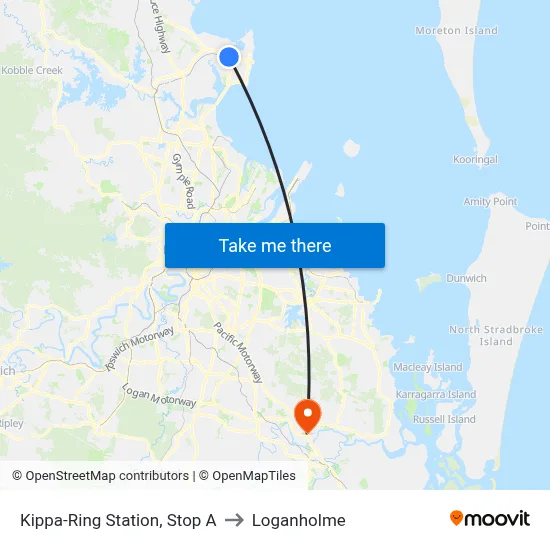 Kippa-Ring Station, Stop A to Loganholme map