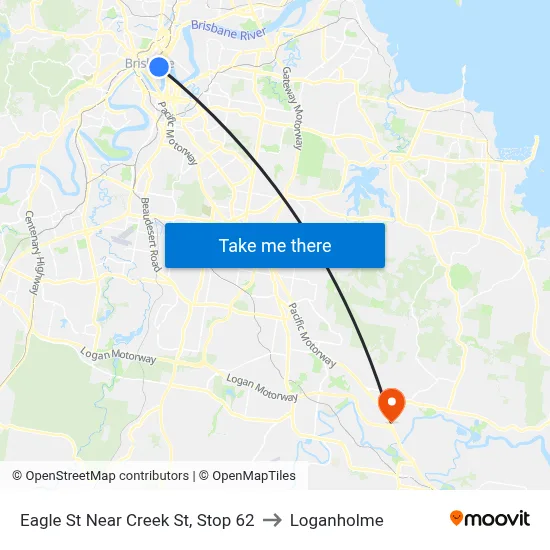 Eagle St Near Creek St, Stop 62 to Loganholme map