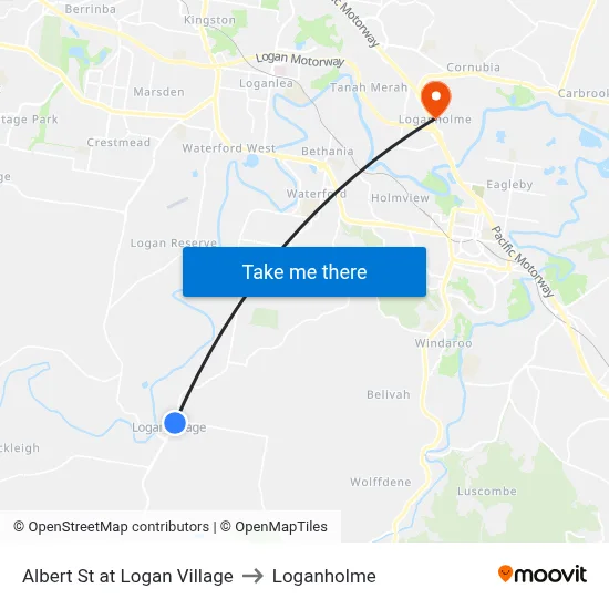 Albert St at Logan Village to Loganholme map