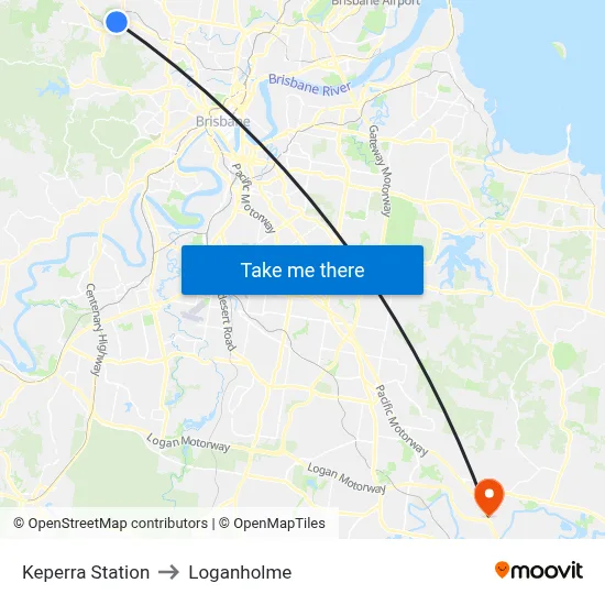 Keperra Station to Loganholme map
