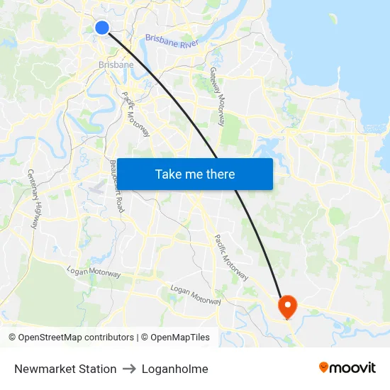 Newmarket Station to Loganholme map