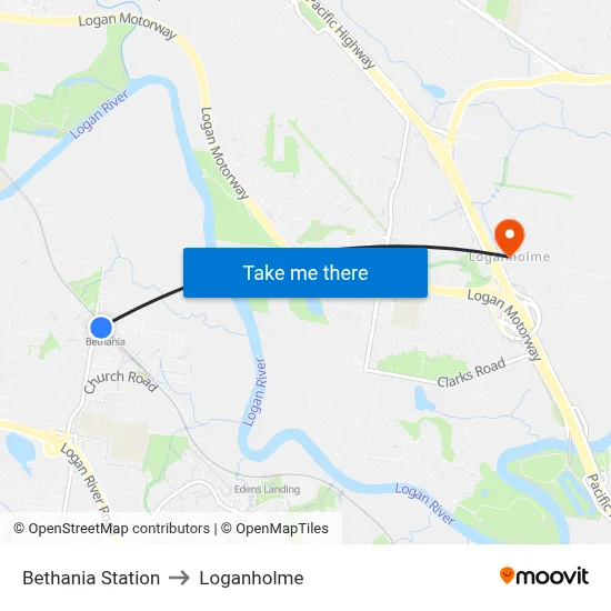 Bethania Station to Loganholme map