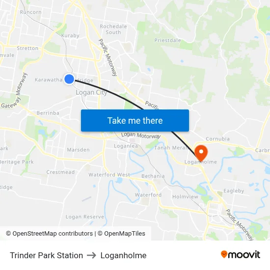 Trinder Park Station to Loganholme map