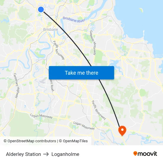 Alderley Station to Loganholme map