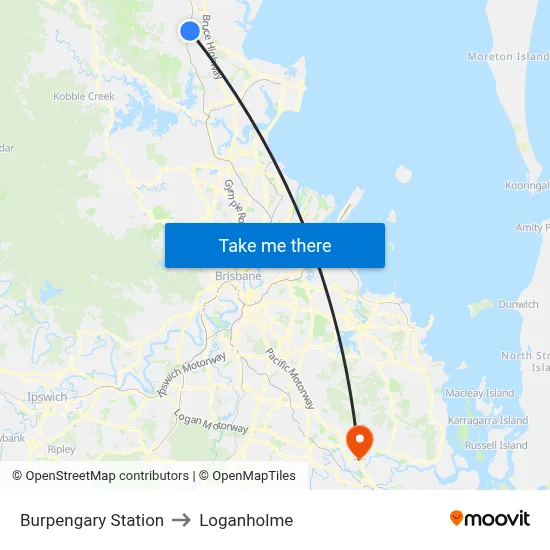Burpengary Station to Loganholme map