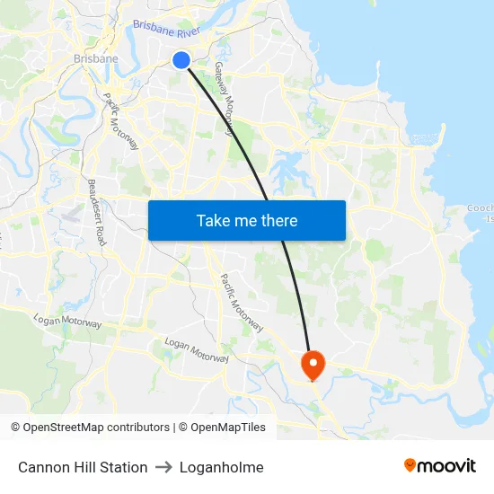Cannon Hill Station to Loganholme map