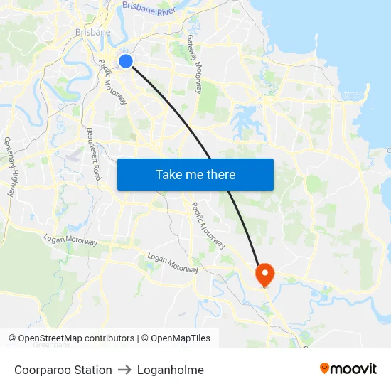 Coorparoo Station to Loganholme map