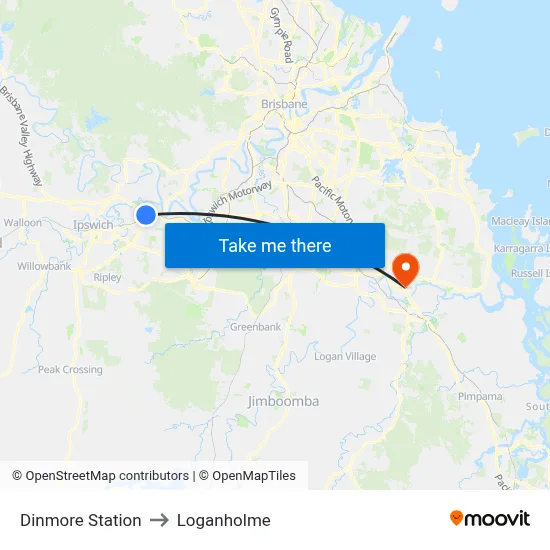 Dinmore Station to Loganholme map
