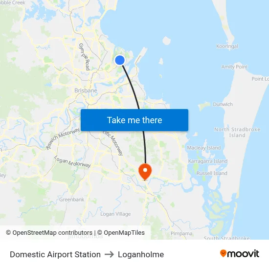 Domestic Airport Station to Loganholme map