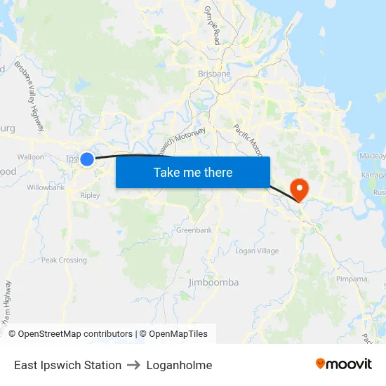 East Ipswich Station to Loganholme map