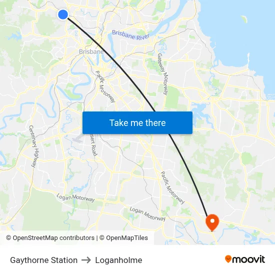 Gaythorne Station to Loganholme map