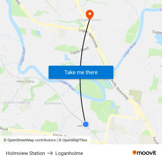 Holmview Station to Loganholme map